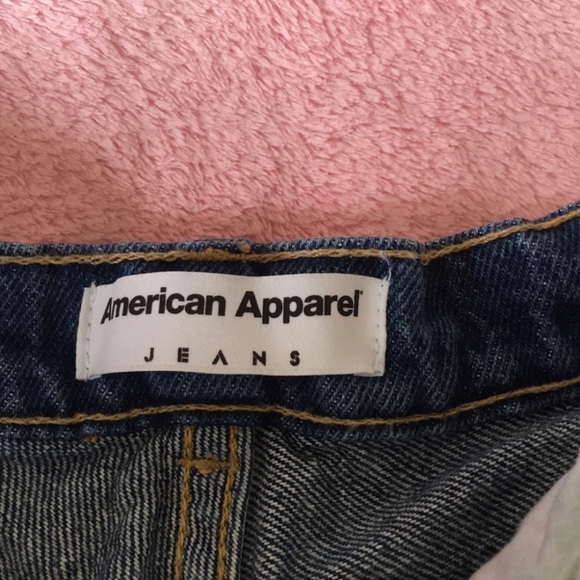 American apparel high waisted dark blue denim shorts - Picture 2 of 5